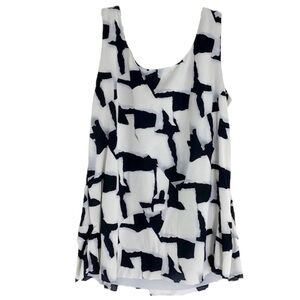Style & Co. Black and White Sleeveless Top